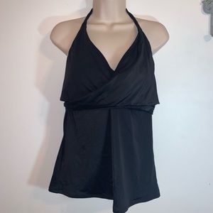 Athleta Bra Cup Wrap Tankini Black NWT